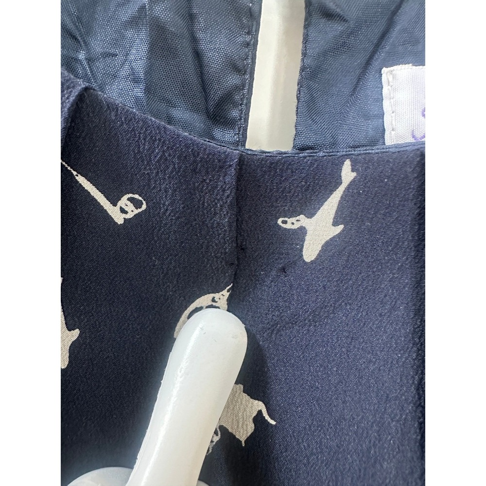 Rachel Riley Silk Dress Girls Size 7 Navy Toy Print Sleeveless Pleated Tie Waist - Picture 14 of 15